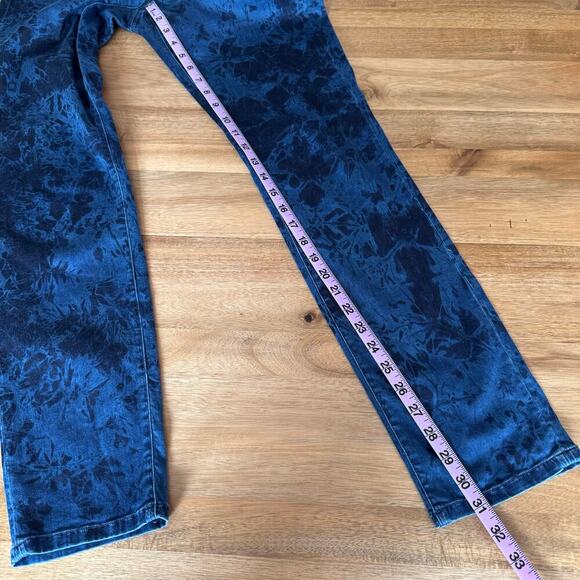 Cambio Tie-Dye Wash Slim Pants Size 10 Blue Stretch Cotton Designer Jeans - Picture 12 of 12